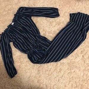 Hollister wide leg off the shoulder jumpsuit